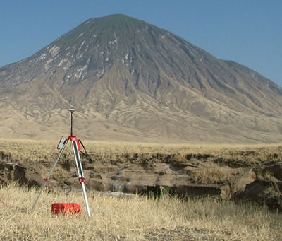 GPS Base Station with Ol Doinyo Lengai in the background