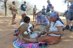Kalahari - Having a go at Ostritch Egg Neclaces