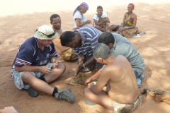 Kalahari - Our Cook Charles Shows The Bushmen How To Make Fire