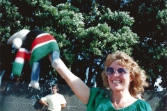 26 Supporting Kenyan Marathon runners Auckland Commonwealth Games - when Mum, in England saw us 'live' on TV